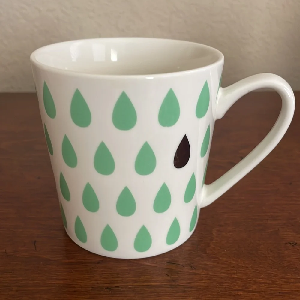 Clay Art Green, Gold, and White Mug Dishwasher Safe OS EUC